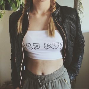 billie eilish inspired hand-embroidered tube top